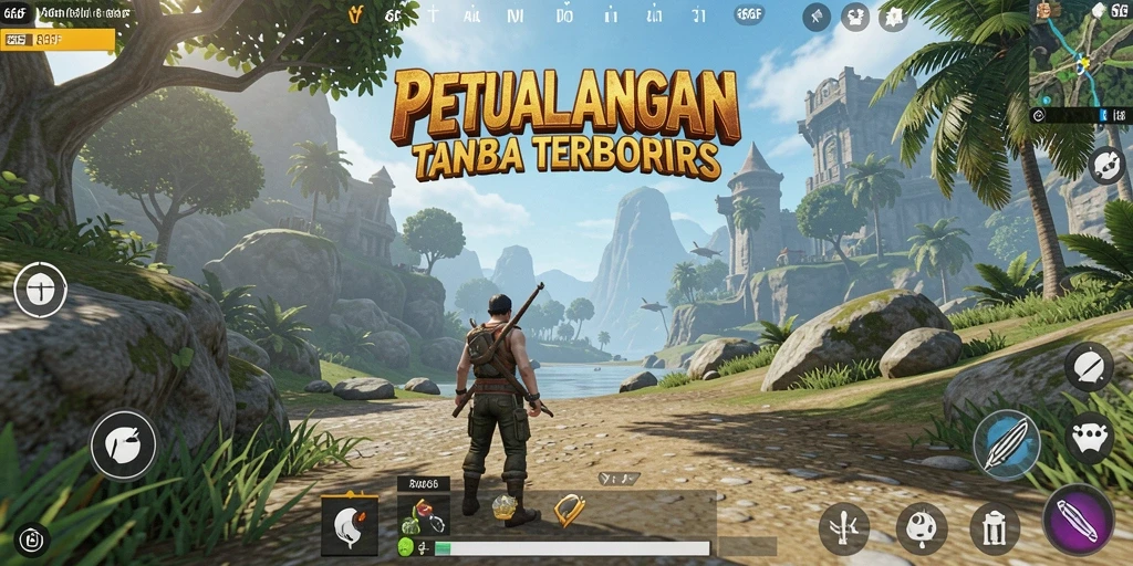 Screenshot gameplay 666F yang menunjukkan dunia terbuka yang menakjubkan.