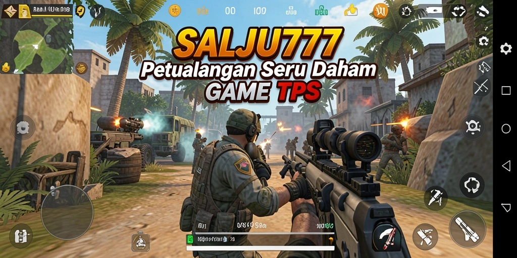 Screenshot gameplay yang menunjukkan aksi menegangkan di SALJU777.